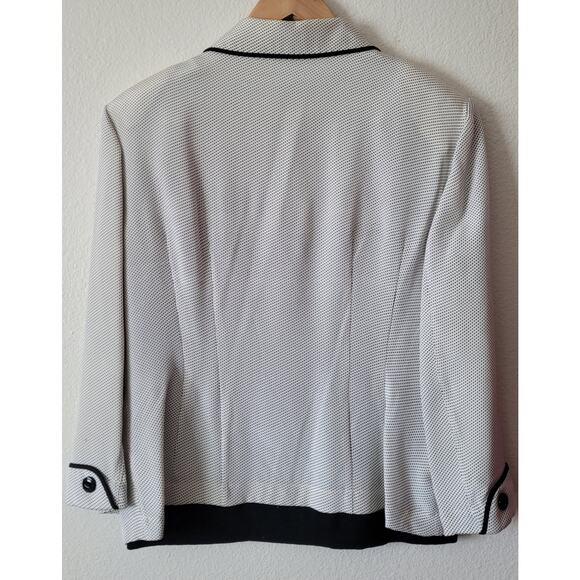 Jones New York Black Polk-a-Dot White Blazer Dress Jacket, Sz. Approx. 6 - Picture 2 of 9